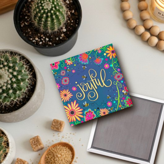 うれしかわいらしいカラフルフローラハチ マグネット