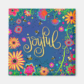 うれしかわいらしいカラフルフローラハチ マグネット (正面)