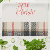 うれしく&明るい居心地の良いウィンタープレイドホリデー キッチンタオル (折り畳み)