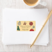 うれしそうなおもしろいカラフルオーナメントギフトホリデー ラベル (インサイチュ)