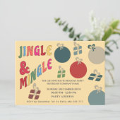 うれしそうなおもしろいカラフルオーナメントギフトホリデー 招待状 (スタンド正面)