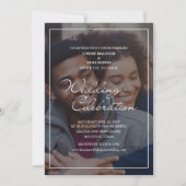 うれしそうなおもしろい結婚写真 招待状 (正面)