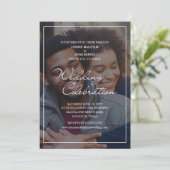 うれしそうなおもしろい結婚写真 招待状 (スタンド正面)