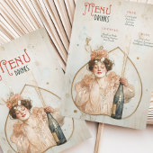 うれしそうなお祝いアールヌーボーメニュー&ドリンクカード 招待状