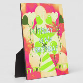 うれしそうなお祝いデザイン：今日は私の誕生日 フォトプラーク (側面)