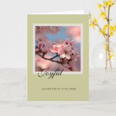 うれしそうなさくらんぼの花 カード (黄色い花)