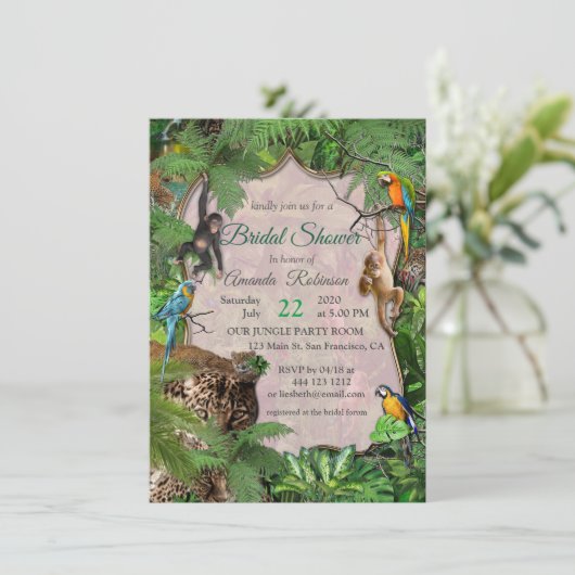 うれしそうなアフリカンジャングル招待状 招待状 (スタンド正面)