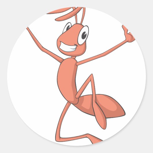 うれしそうなアリ ラウンドシール (正面)