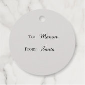 うれしそうなクリスマスかわいいトナカイ赤面ホリデーギフト フェイバータグ (裏面)