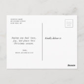 うれしそうなクリスマスの都市レタリングのホリデーカード ポストカード (裏面)