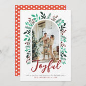 うれしそうなクリスマスアーチベリーの葉の写真 シーズンカード (正面/裏面)