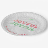 うれしそうなクリスマスセータータイポグラフィ ペーパープレート (アングル)