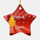 うれしそうなクリスマスツリーを赤オーナメント セラミックオーナメント (裏面)