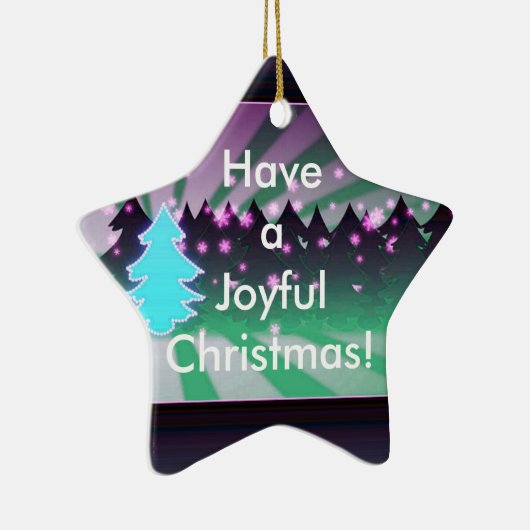 うれしそうなクリスマスツリーズシェードオブグリーンオーナメント セラミックオーナメント (右)