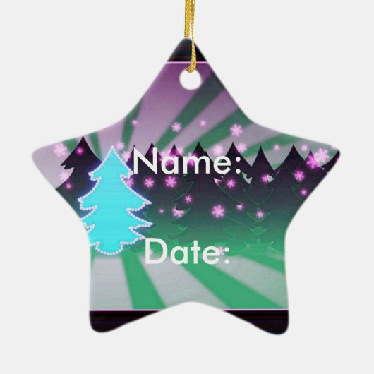 うれしそうなクリスマスツリーズシェードオブグリーンオーナメント セラミックオーナメント (裏面)