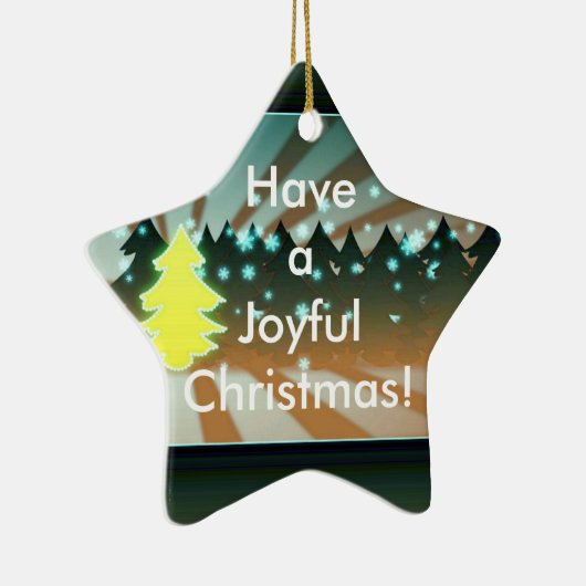 うれしそうなクリスマスツリーズブラウン&グリーンオーナメント セラミックオーナメント (右)