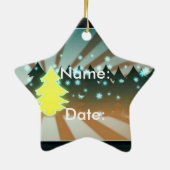 うれしそうなクリスマスツリーズブラウン&グリーンオーナメント セラミックオーナメント (裏面)