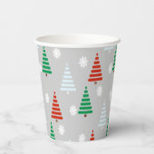 うれしそうなクリスマスツリーパターンフェスティバルホリデー 紙コップ (裏面)