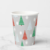 うれしそうなクリスマスツリーパターンフェスティバルホリデー 紙コップ (正面)