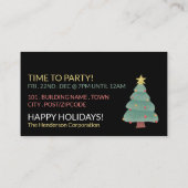 うれしそうなクリスマスツリー、クリスマスパーティーチケット エンクロージャーカード (裏面)