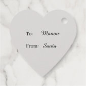 うれしそうなクリスマストナカイキス赤面ホリデーギフト フェイバータグ (裏面)