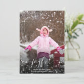 うれしそうなクリスマスフェスティバル星写真グレー シーズンカード (スタンド正面)