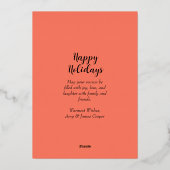 うれしそうなクリスマス冬のフローラ金ゴールドグリッター 箔シーズンカード (裏面)