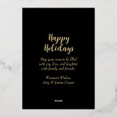 うれしそうなクリスマス冬のフローラ金ゴールドグリッター 箔シーズンカード (裏面)