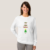 うれしそうなクリスマス女子長袖シャツ Tシャツ (正面フル)