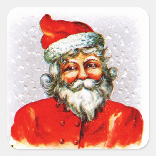 うれしそうなクリスマス日 スクエアシール (正面)
