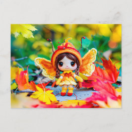 うれしそうなクロシェ紅葉 シーズンポストカード