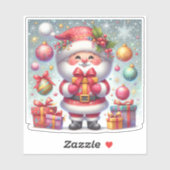 うれしそうなサンタクロースにフェスティバルプレゼント シール (シート)