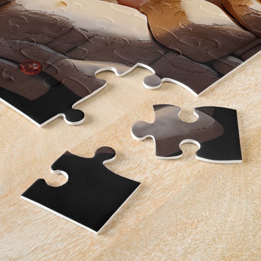 うれしそうなサンタ愛好家の休日 ジグソーパズル (側面)