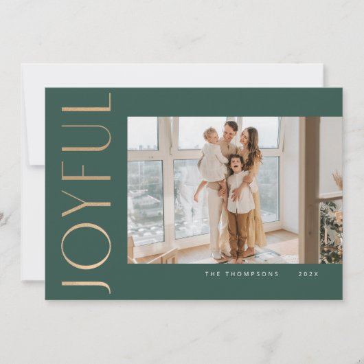 うれしそうなシンプルテンプレートクリスマスカード シーズンカード (正面)