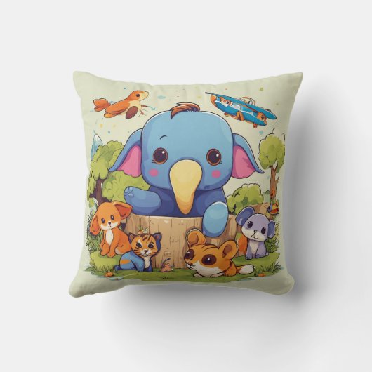 うれしそうなジャングルブディーズ装飾用クッション クッション (裏面)