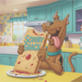 うれしそうなスクービードゥー&彼の巨大なスクービースナック シール (正面)