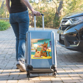 うれしそうなスクービードゥー&彼の巨大なスクービースナック シール (スーツケースインサイチュ)