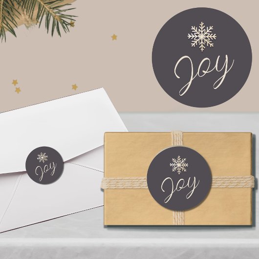 うれしそうなスノーフレーク・ホリディラウンドステッカー ラウンドシール