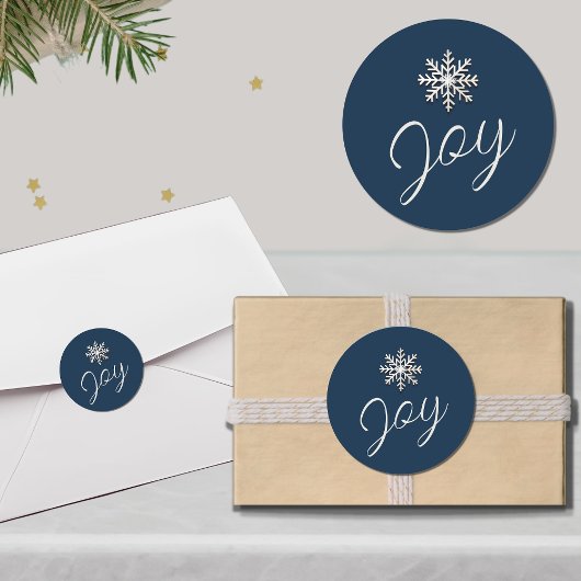 うれしそうなスノーフレーク・ホリディラウンドステッカー ラウンドシール