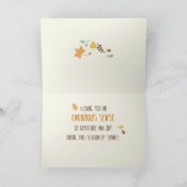 うれしそうなゾウと葉の感謝祭 シーズンカード (内部)