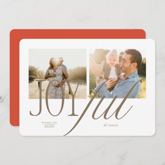 うれしそうなタイポグラフィクリスマスカード シーズンカード (正面/裏面)