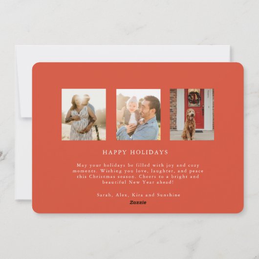 うれしそうなタイポグラフィクリスマスカード シーズンカード (裏面)