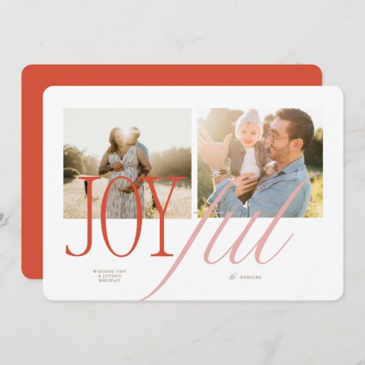 うれしそうなタイポグラフィクリスマスカード シーズンカード (正面/裏面)