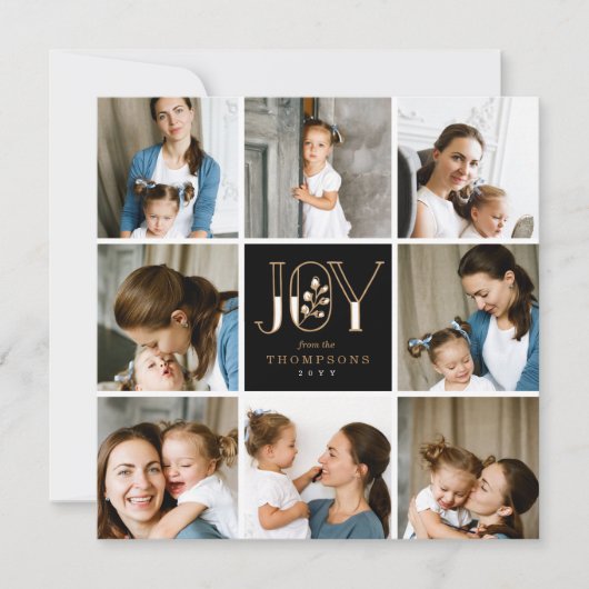 うれしそうなタイル8フォトホリデー シーズンカード (正面)