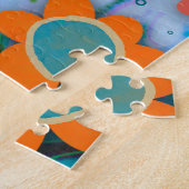 うれしそうなトレンディーホープハートフローラインスピレーション ジグソーパズル (側面)