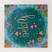 うれしそうなトレンディーホープハートフローラインスピレーション ジグソーパズル (横)