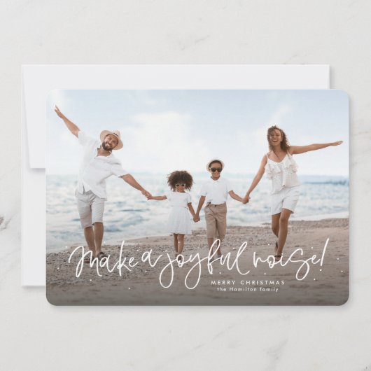 うれしそうなノイズを可愛い宗教的なクリスマスの写真にする シーズンカード (正面)