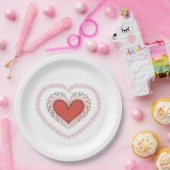うれしそうなハートナプキン ペーパープレート (パーティー)