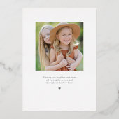 うれしそうなハートフォイルホリデーカード編集可能カラー 箔招待状 (裏面)