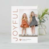 うれしそうなハートフォイルホリデーカード編集可能カラー 箔招待状 (立ち正面)